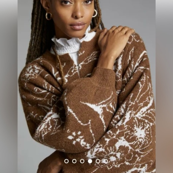 Anthropologie Floral Jacquard Cardigan - Picture 3 of 7